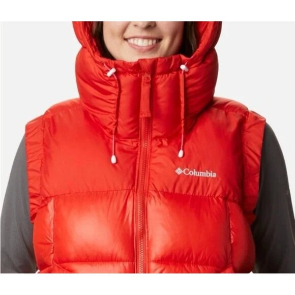 Columbia Pike Lake II Puffer Vest Women's XL Orange Omni Heat Thermal Hooded NWT - Picture 3 of 15